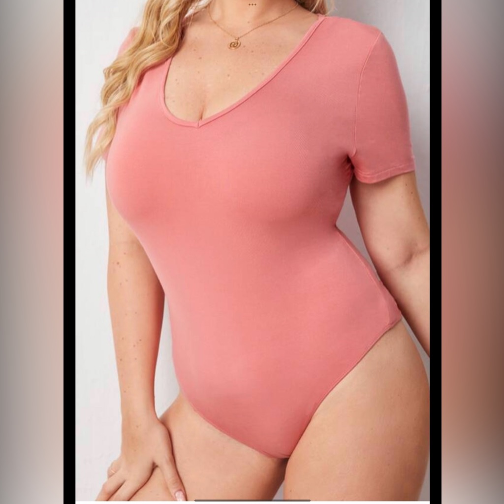 Plus Size Solid Tee Bodysuit